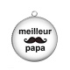 Pendentif Cabochon Argent - meilleur papa
