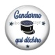 Cabochon Résine - gendarme qui déchire