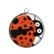 Pendentif Cabochon Argent - coccinelle