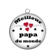 Pendentif Cabochon Argent - meilleur papa du monde