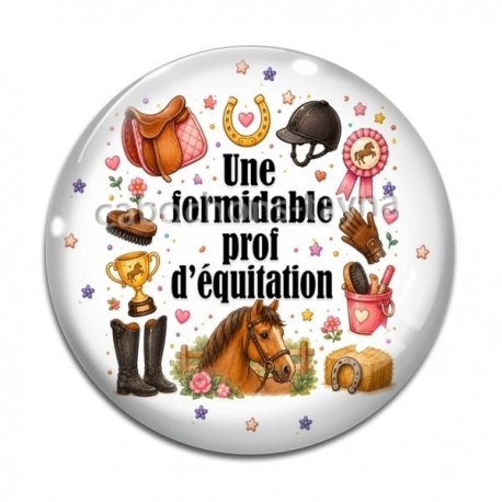 Cabochon Verre - une formidable prof d'équitation