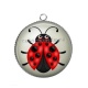 Pendentif Cabochon Argent - coccinelle
