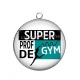 Pendentif Cabochon Argent - super prof de gym