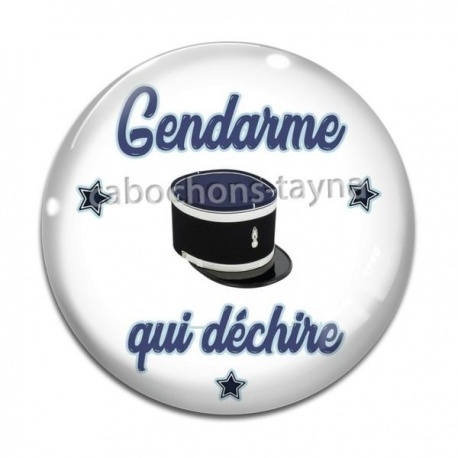 Cabochon Verre - gendarme qui déchire