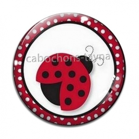 Cabochon Verre - coccinelle
