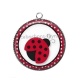 Pendentif Cabochon Argent - coccinelle