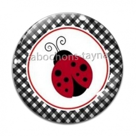 Cabochon Verre - coccinelle