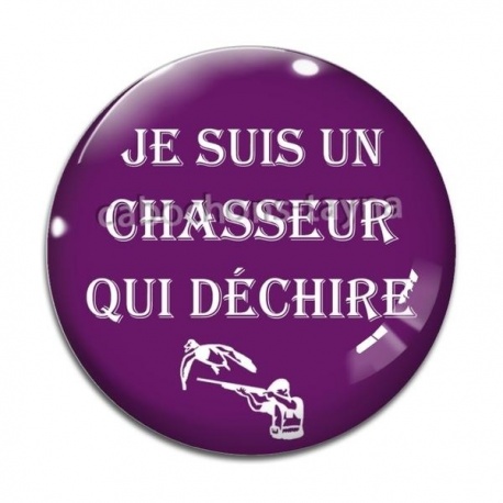 Cabochon Verre - je suis un chasseur qui déchire