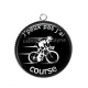 Pendentif Cabochon Argent - j'peux pas j'ai course