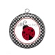 Pendentif Cabochon Argent - coccinelle
