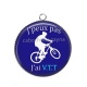 Pendentif Cabochon Argent - j'peux pas j'ai VTT