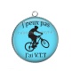 Pendentif Cabochon Argent - j'peux pas j'ai VTT
