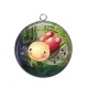 Pendentif Cabochon Argent - coccinelle