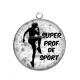 Pendentif Cabochon Argent - super prof de sport