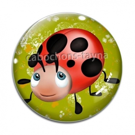 Cabochon Verre - coccinelle