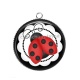 Pendentif Cabochon Argent - coccinelle