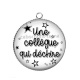 Pendentif Cabochon Argent - une collègue qui déchire