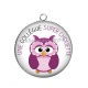 Pendentif Cabochon Argent - une collègue super chouette
