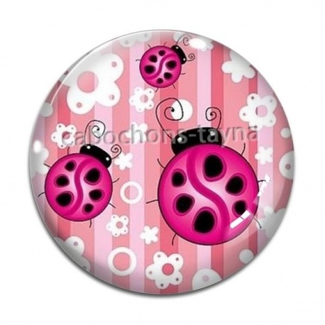 Cabochon Verre - coccinelle