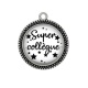 Pendentif Cabochon Argent - super collègue