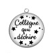 Pendentif Cabochon Argent - collègue qui déchire