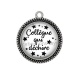 Pendentif Cabochon Argent - collègue qui déchire