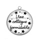 Pendentif Cabochon Argent - une collègue formidable
