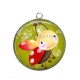 Pendentif Cabochon Argent - coccinelle