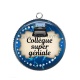 Pendentif Cabochon Argent - collègue super géniale