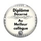 Cabochon Verre - diplôme décerné au meilleur collègue