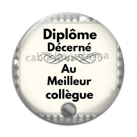 Cabochon Verre - diplôme décerné au meilleur collègue