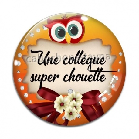 Cabochon Verre - une collègue super chouette