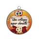 Pendentif Cabochon Argent - une collègue super chouette