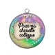 Pendentif Cabochon Argent - pour ma chouette collègue