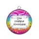 Pendentif Cabochon Argent - une collègue formidable