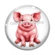 Cabochon Verre - cochon
