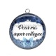 Pendentif Cabochon Argent - pour ma super collègue