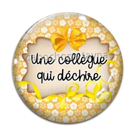 Cabochon Verre - une collègue qui déchire