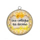 Pendentif Cabochon Argent - une collègue qui déchire