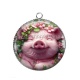 Pendentif Cabochon Argent - cochon