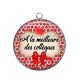 Pendentif Cabochon Argent - a la meilleure dse collègues