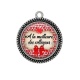 Pendentif Cabochon Argent - a la meilleure dse collègues