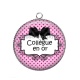 Pendentif Cabochon Argent - collègue en or