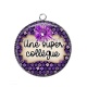 Pendentif Cabochon Argent - une super collègue