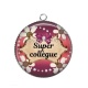 Pendentif Cabochon Argent - super collègue