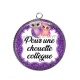 Pendentif Cabochon Argent - pour une chouette collègue