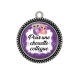 Pendentif Cabochon Argent - pour une chouette collègue