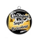 Pendentif Cabochon Argent - collègue super bricoleur