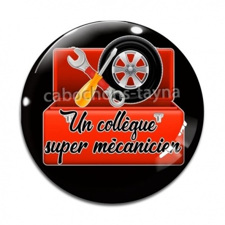 Cabochon Verre - un collègue super mécanicien