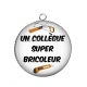 Pendentif Cabochon Argent - un collègue super bricoleur